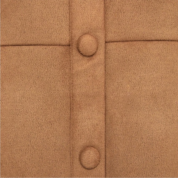 Zara Brown/Tan Suède Dress button up with collar, like new. - Picture 7 of 7